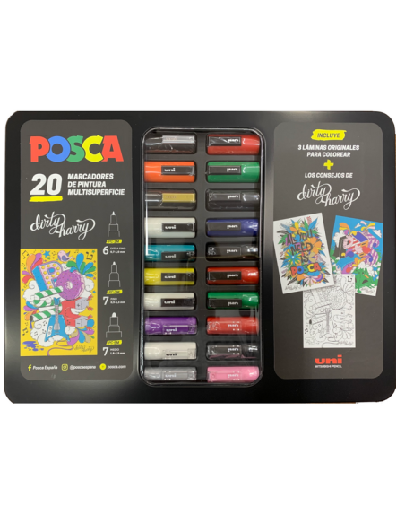 Rotuladores POSCA Acrílicos -Maletín Dirty Harry
